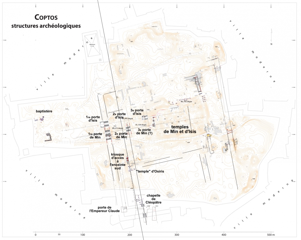 Coptos : plan topographique 2013
