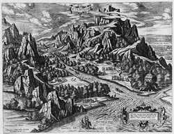 La vallée de Tempé - gravure par Ortelius (BM Lyon) 