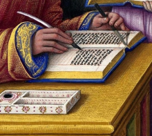 Saint Matthieu écrivant l’Évangile, par Jean Bourdichon, dans les Grandes Heures d’Anne de Bretagne Saint Matthieu écrivant l’Évangile, par Jean Bourdichon, dans les Grandes Heures d’Anne de Bretagne