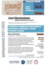 Affiche séminaire L'homélie In mulieres unguentiferas de Grégoire d'Antioche : projet d'édition critique Affiche séminaire L'homélie In mulieres unguentiferas de Grégoire d'Antioche : projet d'édition critique