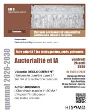 Faire autorité ? Les textes générés, créés, performés