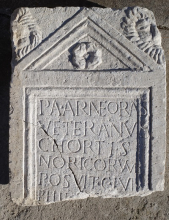 Stele of a veteran of Cohors Noricorum found as building material in the Tower 15 in Salona © 2021 Dino Demicheli