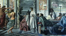 Image de la peinture d'Anselm Feuerbach, Le Banquet de Platon (1869) - Domaine public