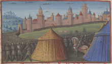 Siège d’une cité par Alexandre Jannée. Paris, BnF, Français 405 f.52. Source