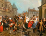 "Le carneval des rues de Paris" d'Etienne Jeaurat (1757)