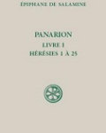 Couverture Épiphane de Salamine, Panarion, Livre I (hérésies 1 à 25), tome I, Sources Chrétiennes 631, paru en 2023.