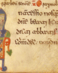 portrait de saint Benoît, fondateur du monachisme bénédictin dans un manuscrit dalmate du XIe siècle