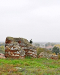 la plaine thessalienne dans la brume d’automne au village de Kileler